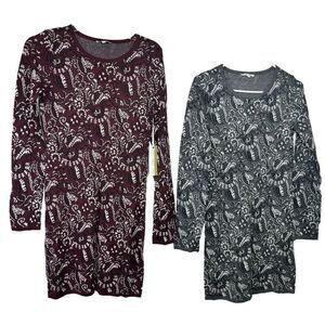 Matty M Sweater‎ Dress Woman Size S Burgundy Gray Sheath Style Lot Of 2 NWT